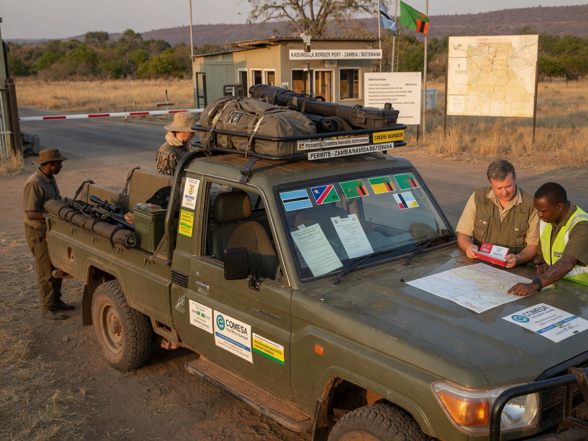 Hunt Across Borders: Vehicle Rules for Multi-Country Safaris