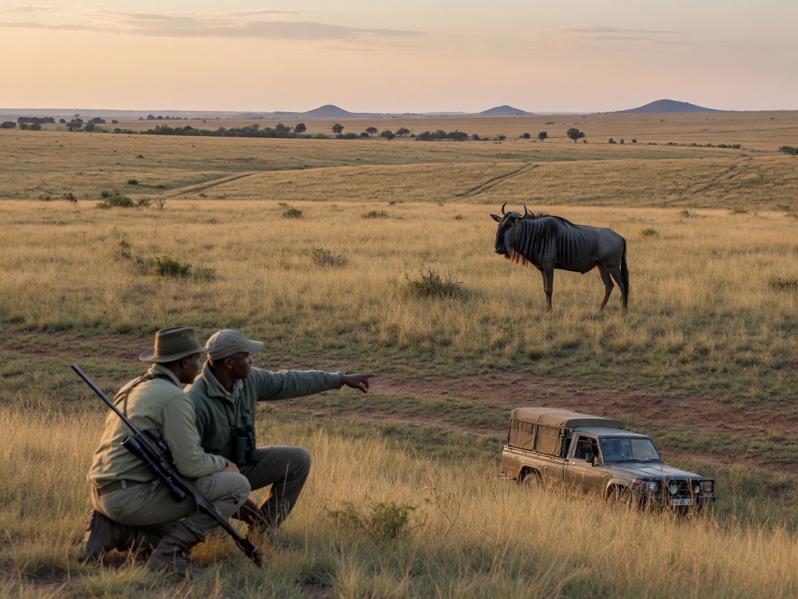 Hunting Blue Wildebeest in Free State Grasslands
