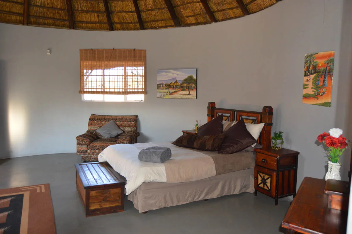 View of a room in the bush chalets